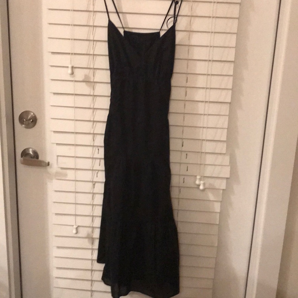 Black Gap dress that crisscross is in the back.